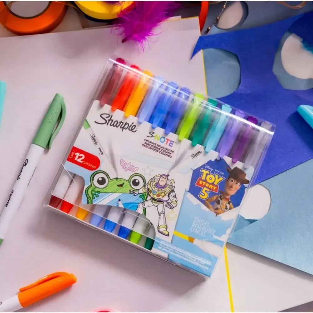 Sharpie S-Note Creative Highlighters Toy Story 5 Packaging Chisel Tip  12 Count